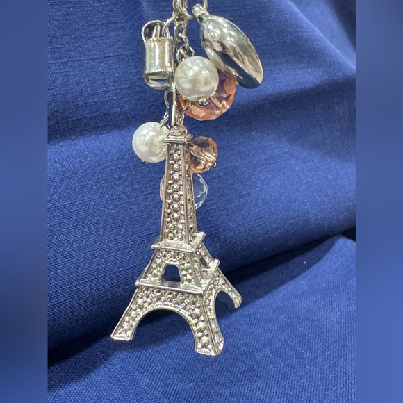 Paris Eiffel Tower Charms Necklace 32” long chain - Picture 8 of 10